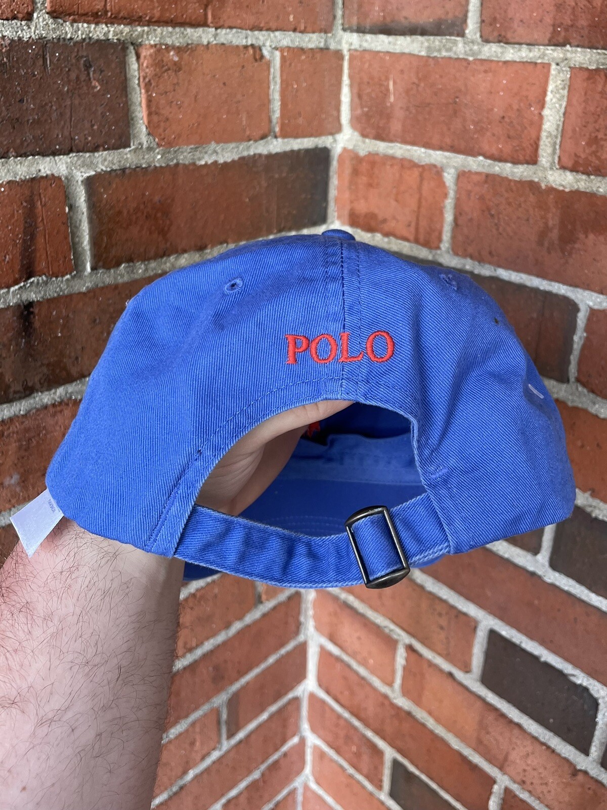 Cappello Polo Ralph Lauren Strapback Berretto Blu Arancione Pony Logo Papà Golf