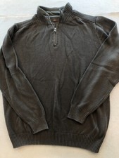 Dockers Sweater Men's Large Green 1/4 Zip Pullover Casual Knit