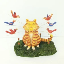 VTG Lang Wit & Whimsy TAUNTING THEODORE 2004 Cat Figurine Bird Ned Young 0523001