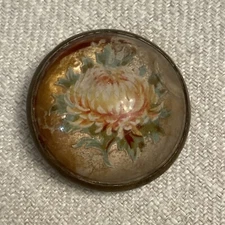Vintage Horse Bridle Button Equestrian Antique Chrysanthemum Scarf Clip Buckle