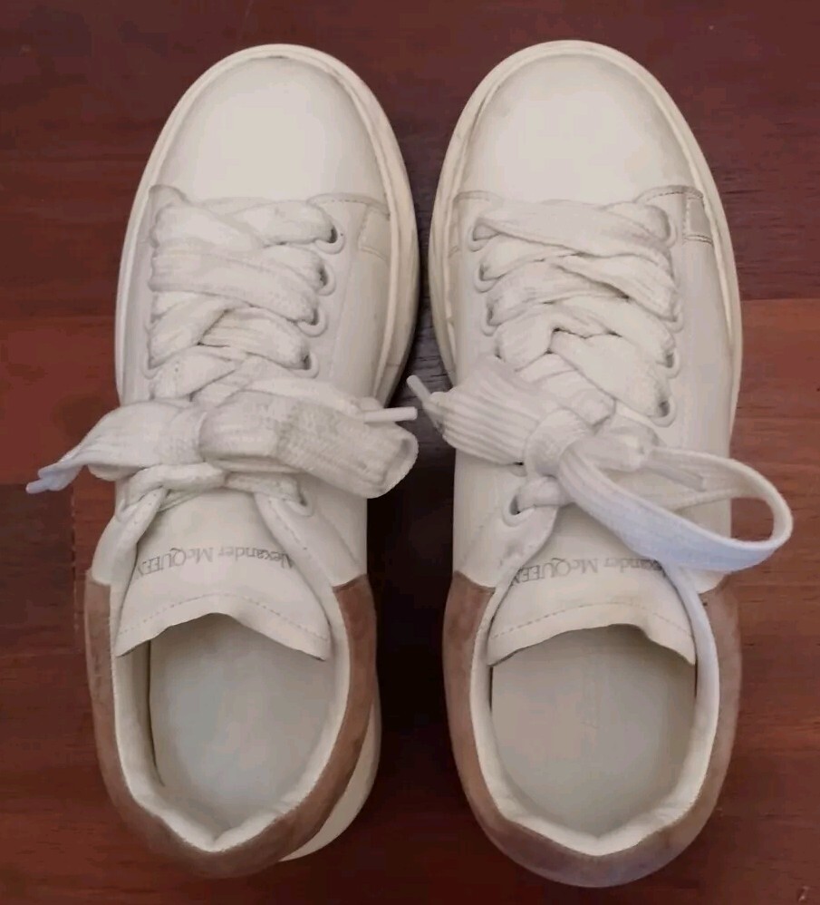 Alexander McQUEEN Women's Oversized WHITE Leather Sneakers
