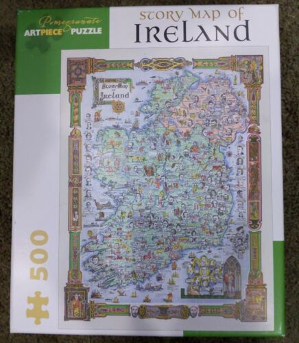 Neuf Pomegranate Story Map of Ireland 500 PC Puzzle Artpiece Histoire - Photo 1 sur 4