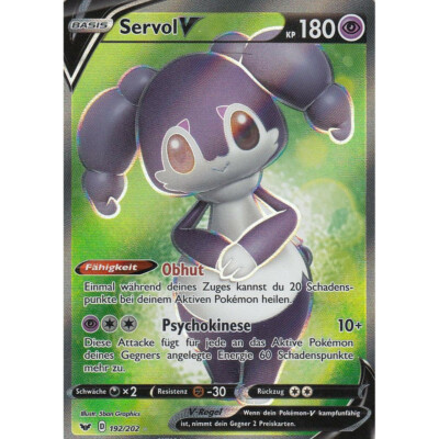 Pokemonkarte Servol V Full Art Schwert und Schild 192/202