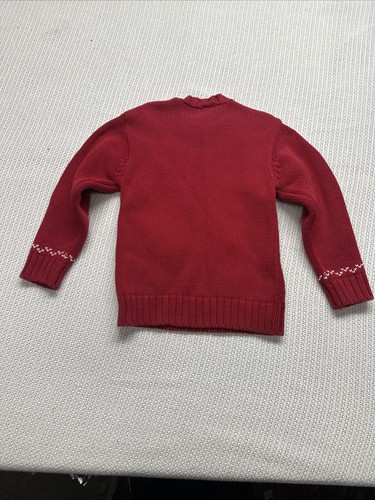 GAP Boys Christmas Holiday Sweater Small Red Snowflakes Vintage (5-6) - Picture 6 of 6
