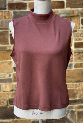 NWT Spanx Women's AirEssentials Sleeveless Mock Neck Top in Spice Size Large $88