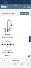Chrome 2 Handle moen kitchen faucet pull down head