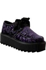 Killstar Gothic Goth Samt Plateauschuhe Schuhe - Vampire's Kiss Creepers Lila