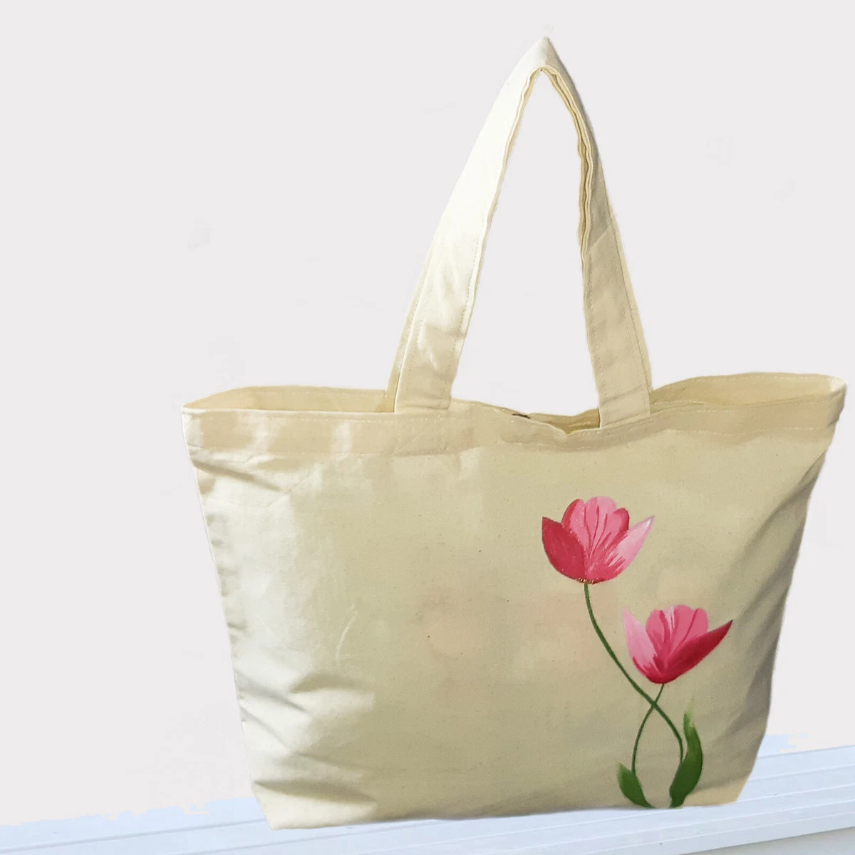 Flower Hand Painted Tote Bag - Necessity eStore