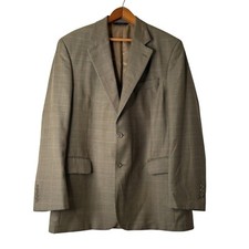 VTG Brooks Brothers Blazer Jacket Men 44R Wool Houndstooth Plaid Union Made