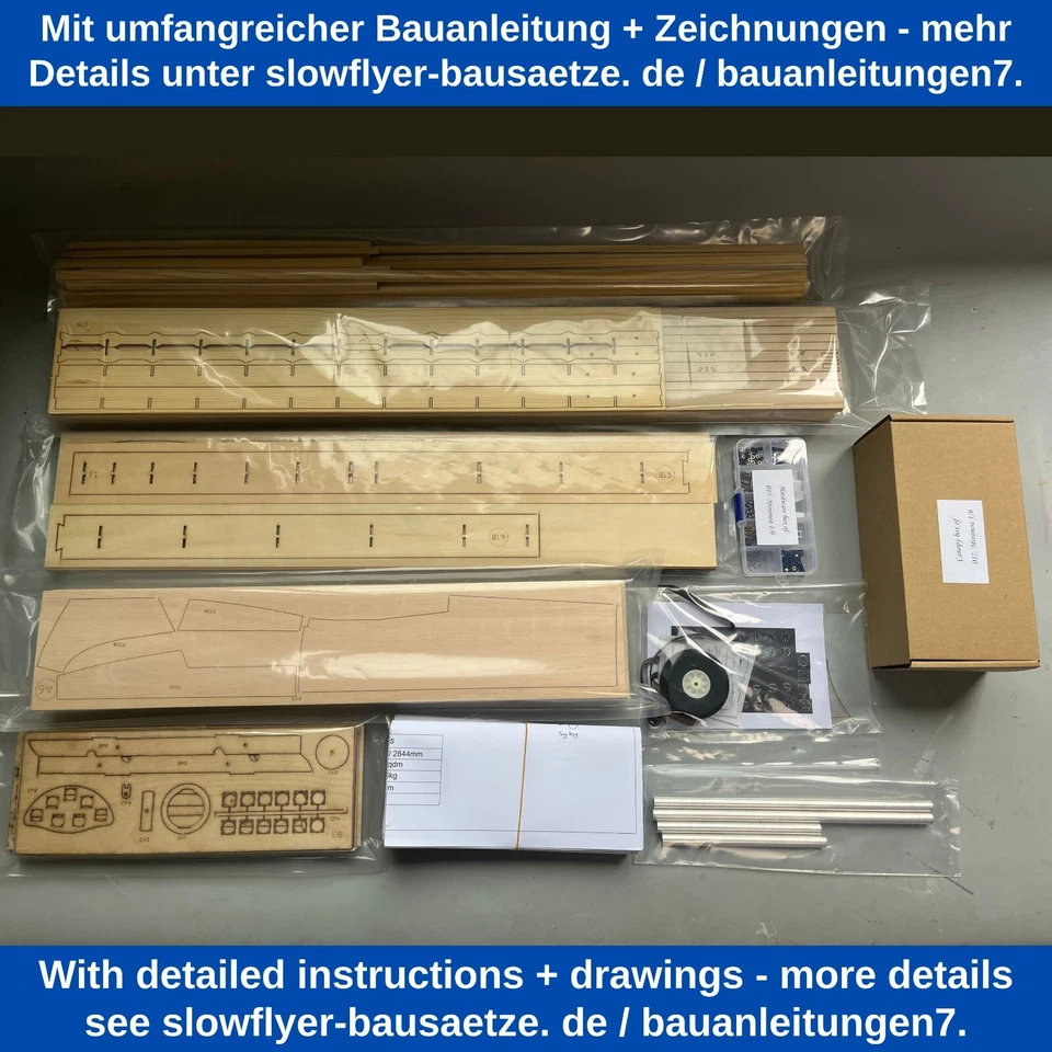 Minimoa Flugzeugmodell Holzbausatz 2844mm Gleiter Segler Bausatz KIT Baukasten - Bild 4 von 4