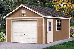 12 x 16 Garage Shed / Workshop Building Project Blueprints 