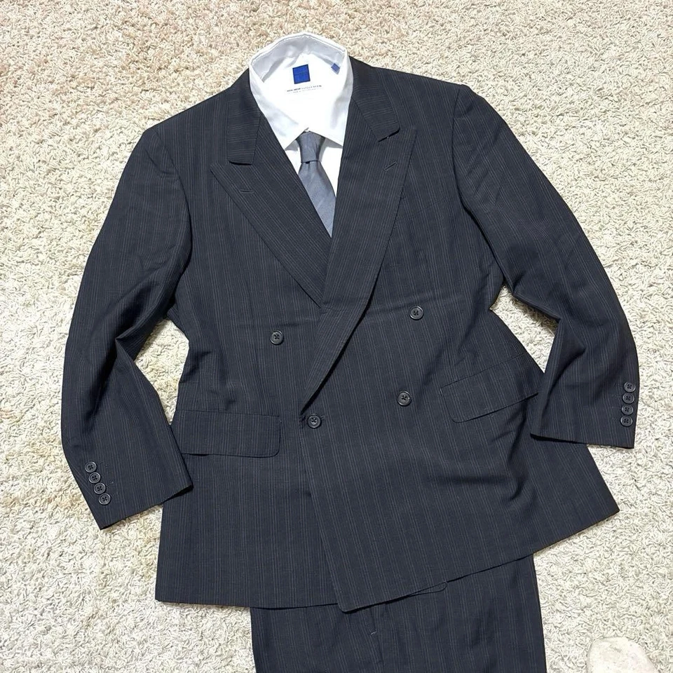 Burberry 90s Vintage Wool Stripe Suit Set Double-Breast Used Mens/Unisex - Изображение 2 из 4