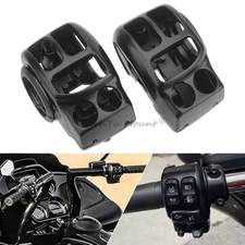Black Handlebar Control Switch Button Housing Set For Touring Street Road Glide