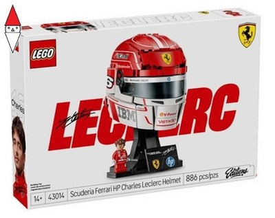 Lego Bau Helm von Charles Leclerc Ferrari Team HP 43014