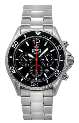 Orient Chronograph Black Dial Solar Divers RA-TX0202B10B 200M Mens Watch