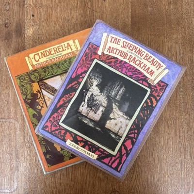 Arthur Rackham Sleeping Beauty, Cinderella HB Dust Jacket Illustrated Set 70/80s