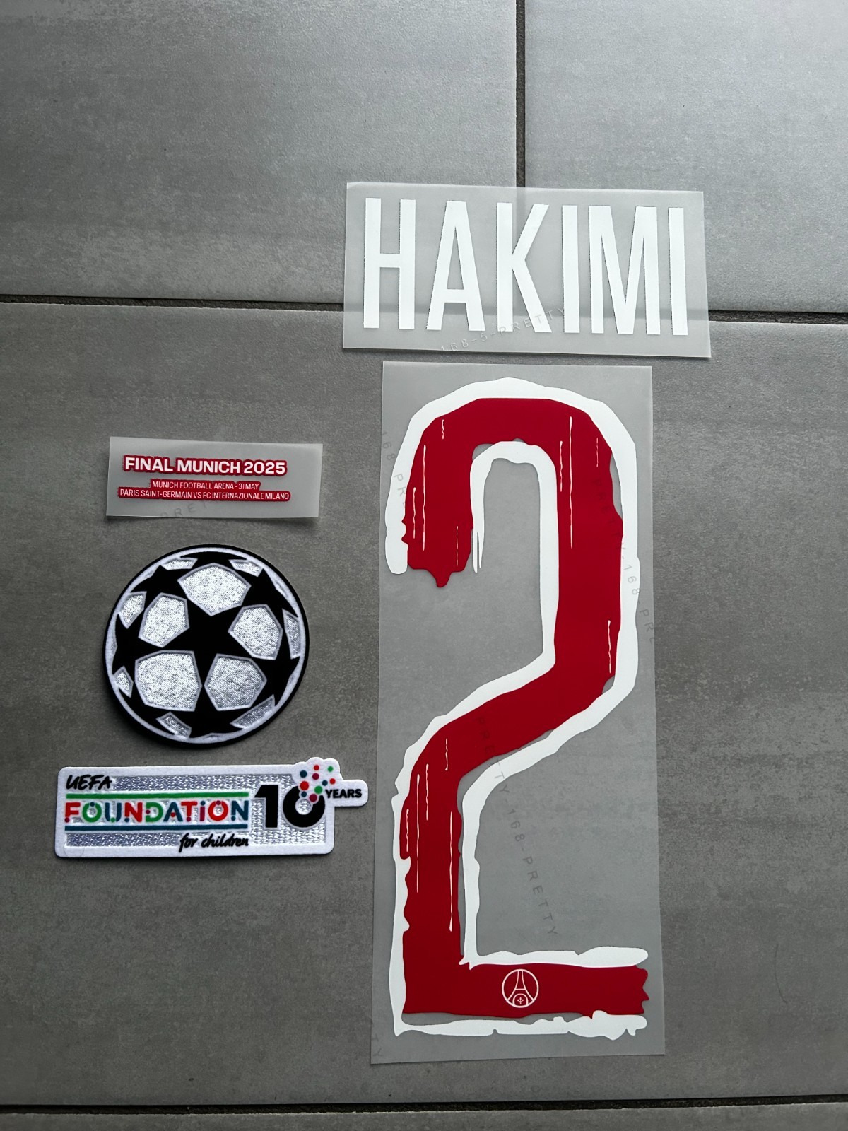 T-Shirt Foot PSG Maillot Home 24-25 Flocage HAKIMI #2 Kit Patch UCL