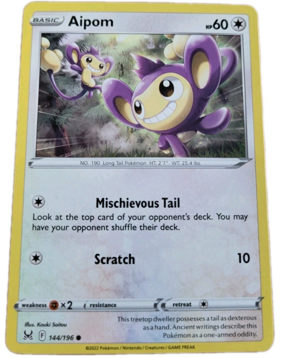 Pokemon TCG Lost Origin Aipom 144/196 Trading Card (F9