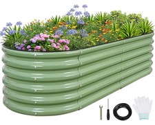 Galvanized Raised Garden Bed- Planter Garden Boxes Outdoor, Raised Beds for G...