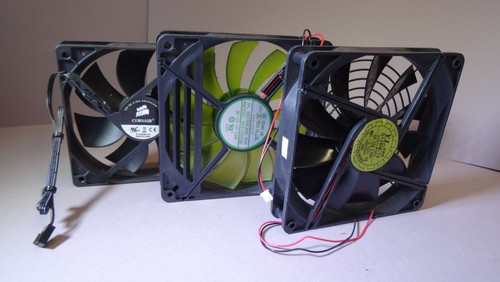 3 Stück Lüfter Kühler  DC 12V  Fan f. PC Netzteil 14cm + 12 cm