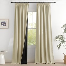 Living Room Opaque Curtains for Track System Set of 2 H 260 x W 140 cm V...