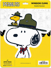 Peanuts Camp Snoopy Adhesive Vinyl Decal - Fun Snoopy and Woodstock Sticker for