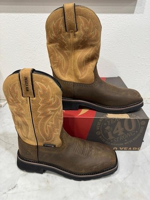 Wolverine Rancher ST WP W08657 Brown/Tan Square Toe WP Size 8.5 M