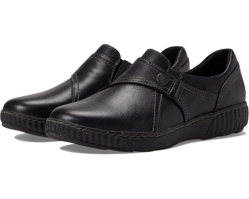 Clarks Caroline Pearl 26167514 Loafers Women's US 8 Black Leather Shoes HAWK1919