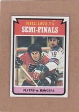 1974-75 TOPPS HOCKEY STANLEY CUP SEMI FINALS #213 FLYERS RANGERS EXMT/NM *A45593