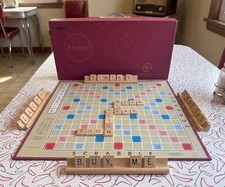Vintage 1950s Scrabble Board Game Maroon Box ...