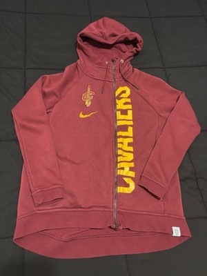 Men Women Unisex Cleveland Cavaliers Nike Maroon Modern FullZip Hoodie Small