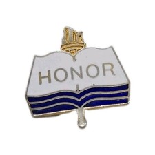 Honor Lapel Pin Torch Flame Hat Jacket Shirt Award Pin Enamel Vintage 1 in
