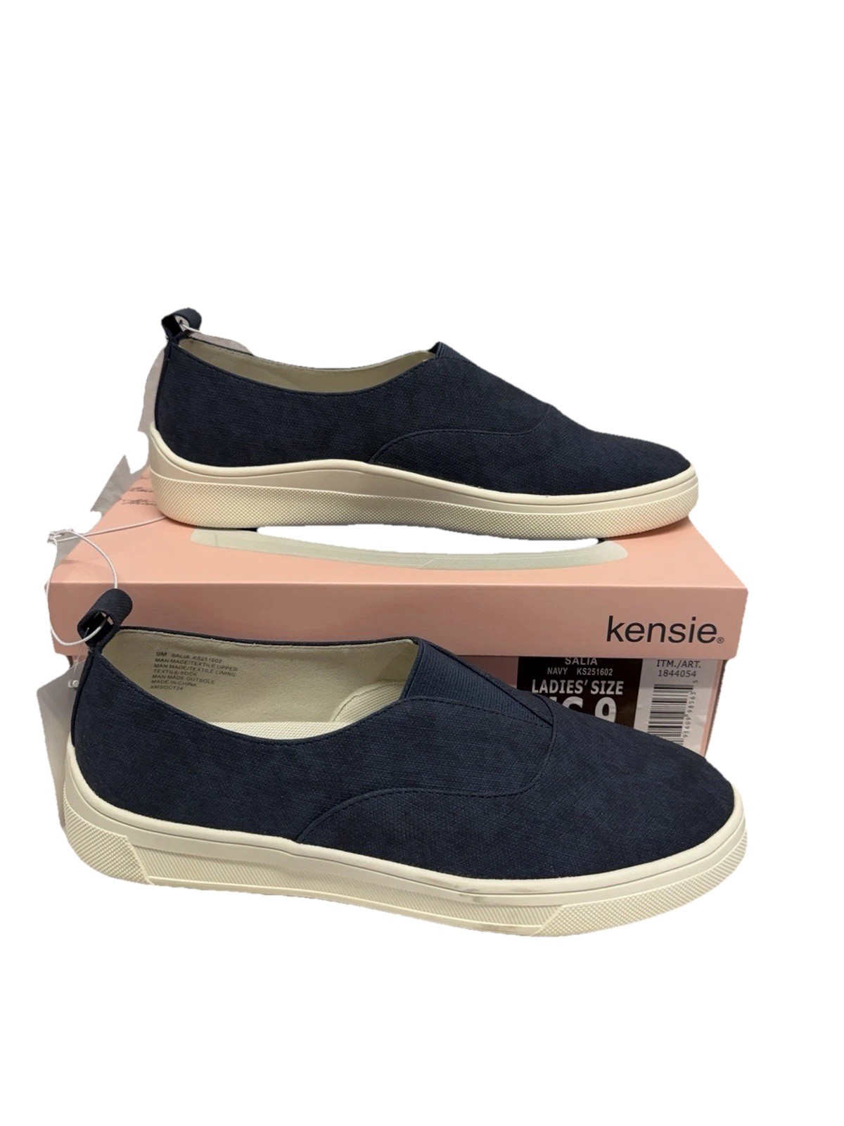 Kensie Women’s Slip On Sneakers Size 10 Navy Canvas Casual Comfort Shoes