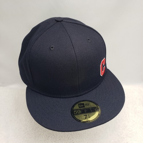 New Era Navy 100th Year Cleveland Guardians Flawless Fitted Hat Cap 7 1/2 - Picture 1 of 6