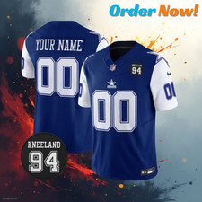 Custom Cowboys Throwback 94 Marshawn Kneeland Memorial Stitched Jersey All Sizes