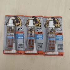 Gorilla Waterproof Caulk And Seal 100 Silicone 2.8 Oz Each 3 Pack New In Pack