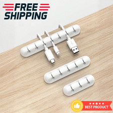 Self-adhesive Cable Holder Management Clip Ties Cord Lead Desk USB Organizer