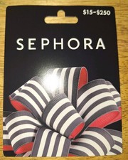 Sephora Gift Card. Actual Card mailed to you. $15-$250 Original Sealed Packaging