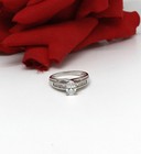 14k White   Gold Cubic Zirconia DQ CZ  3.72g  Ring Size 8.5  CAT RESCUE — photo 2