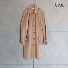 A.P.C. Cotton Trench Coat XS/SS Vintage Women's Blue Excellent Condition