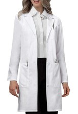 VOGRYE Professional Lab Coat for Women Men Long Sleeve, White, Unisex Small,...