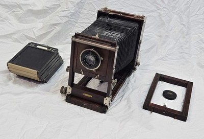 VINTAGE 1920'S GUNLACH  KORONA PICTORIAL 5X7  VIEW FIELD WOODEN CAMERA W HOLDERS