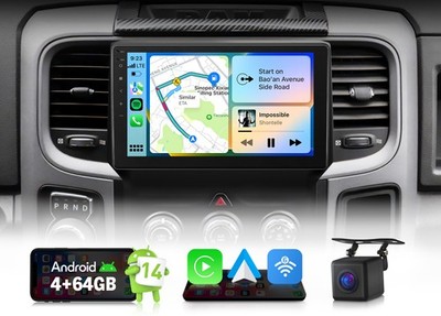CAM+for Ram 1500 2013-18 Android 14 4+64 Wireless CarPlay 9'' Car Radio Head Unit