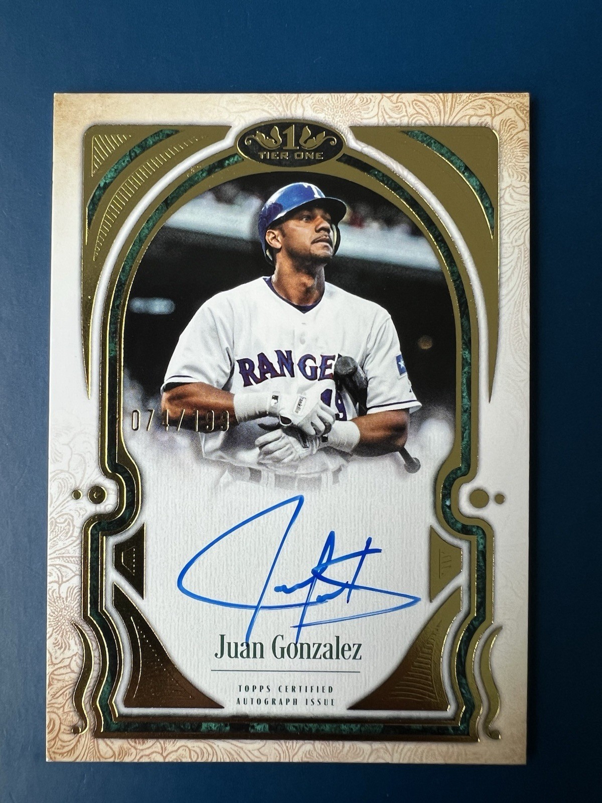 2026 Topps Tier One - Juan Gonzalez #T1TA-JG Tier One Talent Auto /199 Rangers
