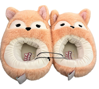 Squishmallows Size 11-12 Women s Slippers Pace the Fennec Fox Fuzzamallows NEW