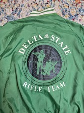 Vintage 70's Delta State University Rifle Club Nylon Jacket Size Medium Shooting