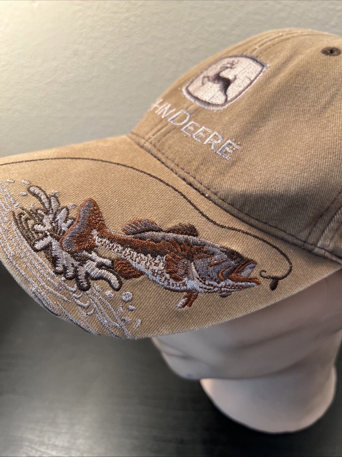 John Deere Brown Strapback Hat Fish Embroidery Bi… - image 6