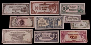 10x Billetes de ocupaciones japonesas durante la Segunda Guerra Mundial (W87) BL F