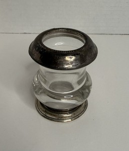 Vintage To Antique Frank M. Whiting Sterling Silver & Glass Toothpick Holder 3”