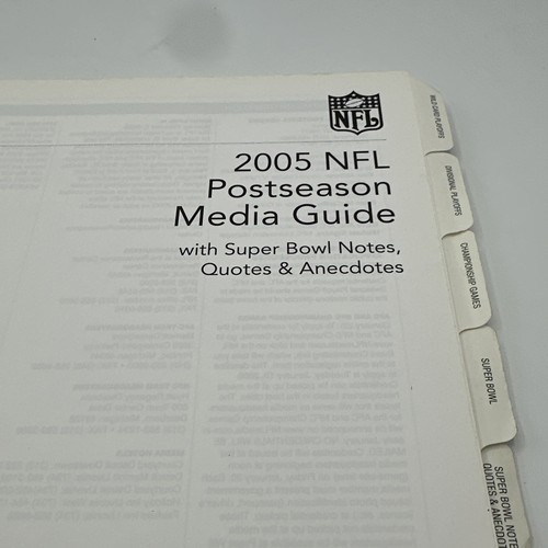 Super Bowl XL 2005 Postseason Media Guide Note, Citazioni e Anecodoti 40° Ann - Foto 5 di 9